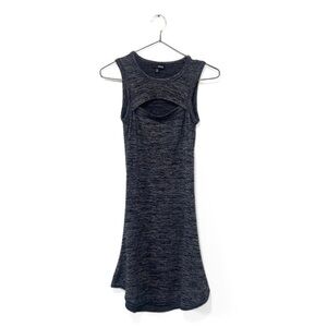 Wilfred Free | Aritzia Blue/Grey Marled Cut-Out Soft Mini Dress Size XXS